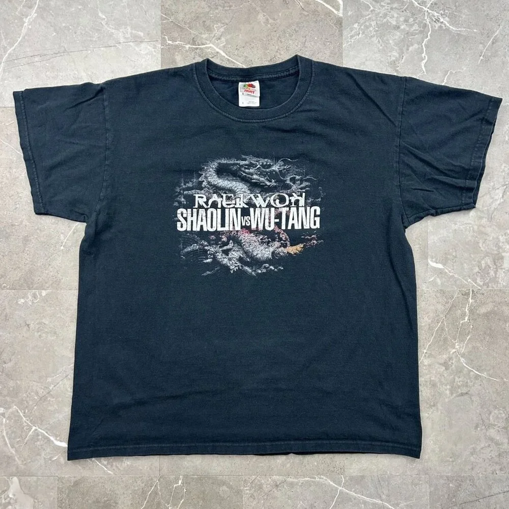 Wu Tang Graphic Tee Mens Large Raekwon Shaolin Rap Hip Hop Short Sleeve y2k‎